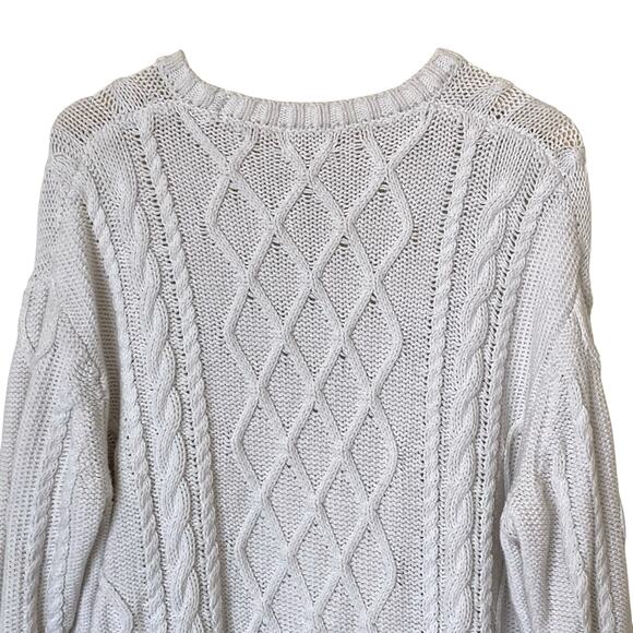 SHOW ME YOUR MUMU Day To Day Cable Knit Oversized Sweater Cream, Size Large - Picture 8 of 12